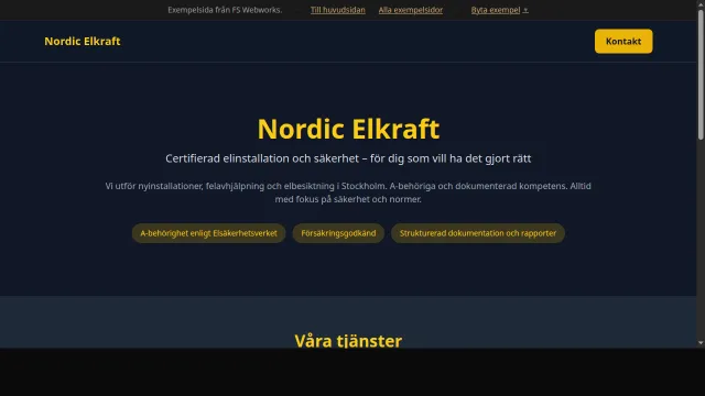 Elektriker exempelsida